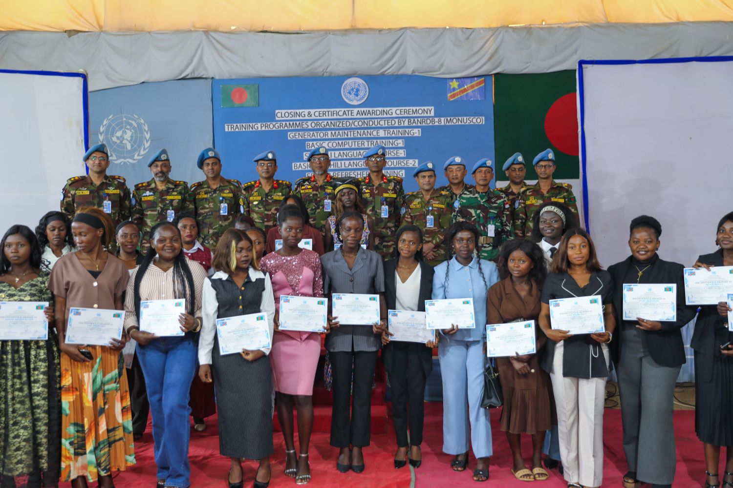 Bunia : 40 jeunes certifiés par la MONUSCO après des formations en informatique et en maintenance des générateurs pour lutter contre le chômage