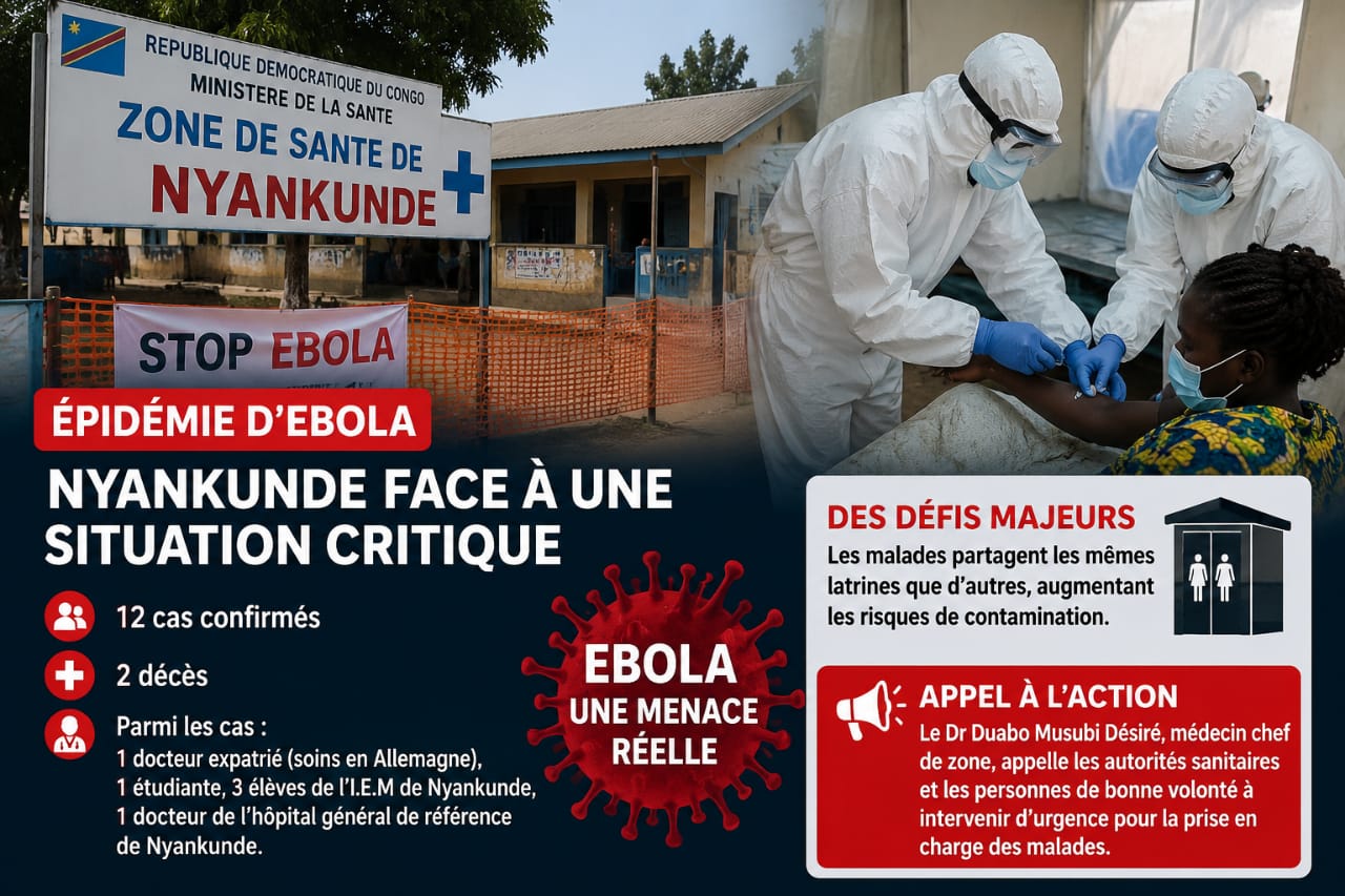 Irumu : la zone de santé de Nyankunde fait face à d’énormes défis dans la prise en charge des malades d’Ebola