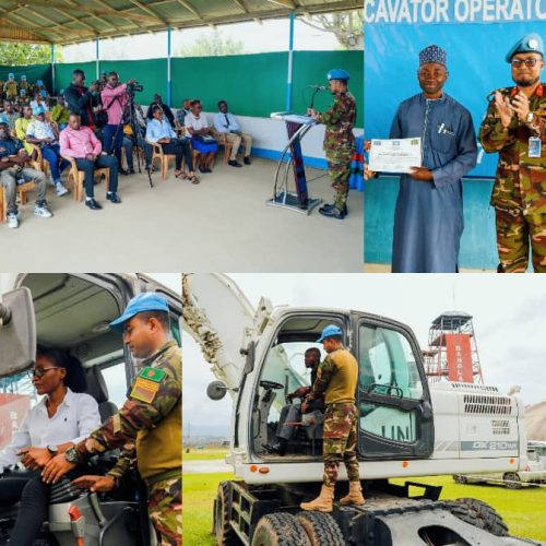 Ituri: 28 jeunes de Bunia formés en conduite de la pelle excavatrice par le Contingent du Bangladesh de la MONUSCO