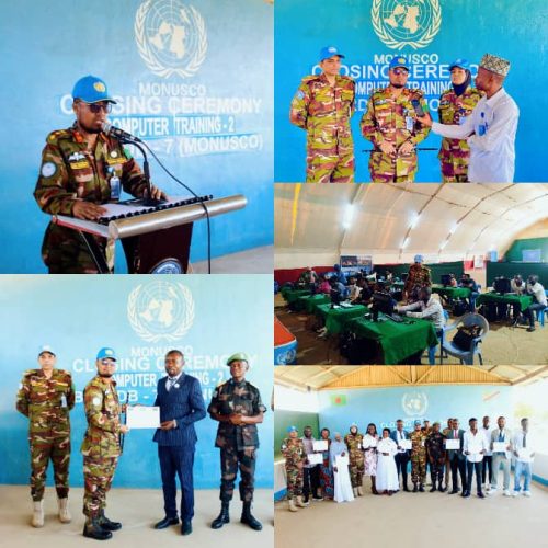 Ituri: 24 enfants de militaires et de policiers formés et certifiés en informatique par le contingent bangladais du BANRDB-7 de la MONUSCO à Bunia