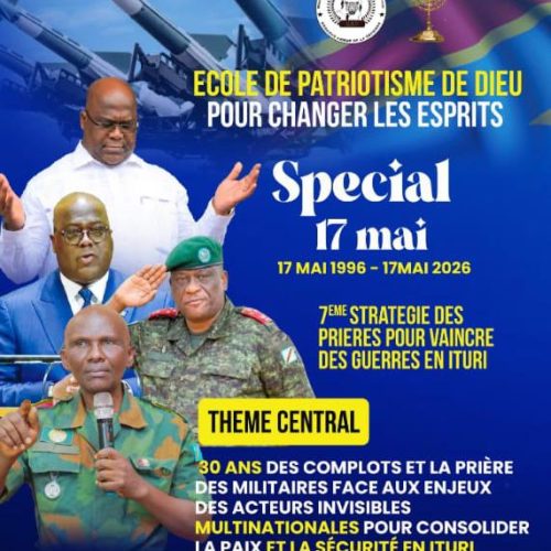 Bunia : une école de patriotisme et de prière organisée ce 18 mai à la tribune officielle