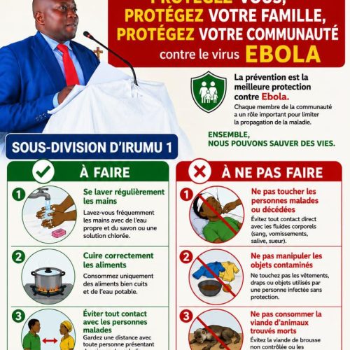 Irumu : la sous-division Irumu 1 renforce les mesures barrières contre Ebola dans les écoles
