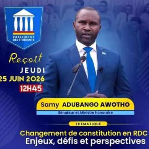 Réforme constitutionnelle : Samy Adubang&rsquo;o Awotho face à la jeunesse estudiantine de Kinshasa