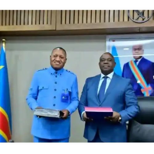Kinshasa:Jules Alingeti Nkey,ancien IGF,passe le flambeau au nouveau IGF Christophe Bitasimwa Bahi