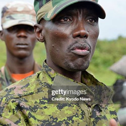 GOMA, Democratic Republic of Congo - Col. Sultani Makenga, commander of the M23 rebel movement, is pictured near Sake in the eastern part of the Democratic Republic of the Congo, on Nov. 30, 2012. (Photo by Takeshi Kuno) (Photo by Kyodo News Stills via Getty Images)